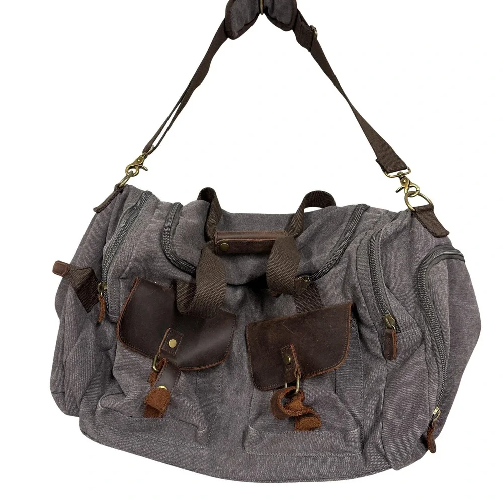 Kemy's Gray Canvas Duffel Bag Mens 20